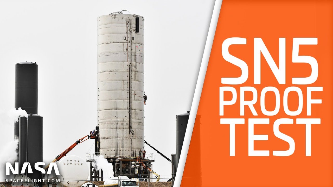 Starship SN5 cryogenic proof test from Boca Chica