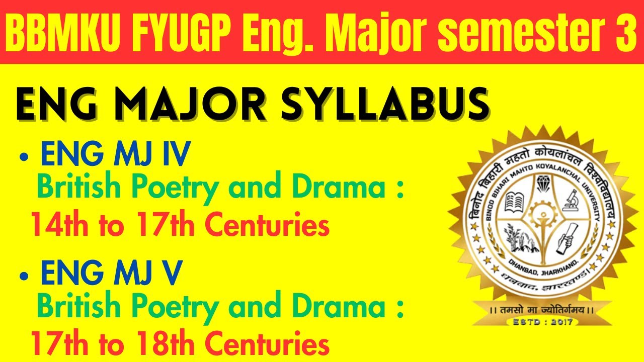 English Major 4 & 5 Syllabus || BBMKU English Semester 3 Syllabus || English Honours Syllabus