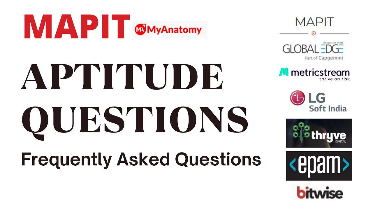 MAPIT - Aptitude Frequently Asked Questions | My Anatomy Platform | MUST DO (Part 1)