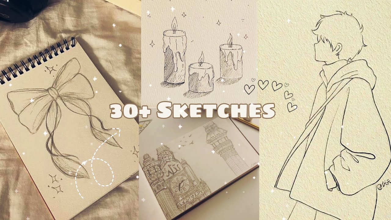 30+ sketches ideas ☁️🌷.    #aesthetic #sketch