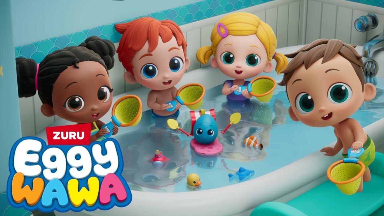 🦈Shark Splash with Eggy Wawa! | Family Fun with Singing and Learning | Preschool Bath Adventure 🚢