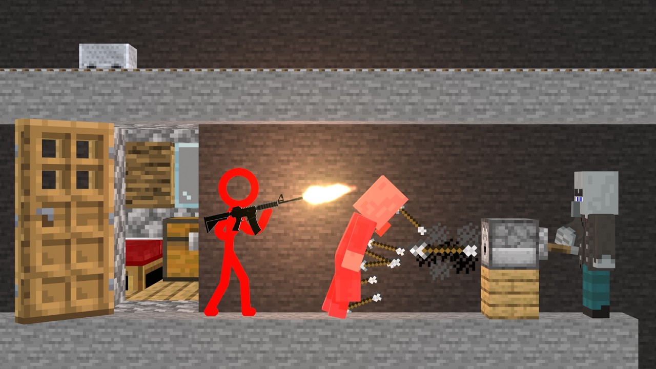 Stickman Inside Minecraft Factory 3