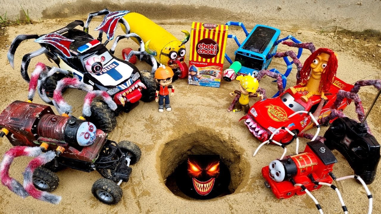 Bermain Kereta Api Thomas Hantu Laba-Laba, Thomas & Friends Mobil Balap, Mobil Laba-Laba, Boboiboy 3