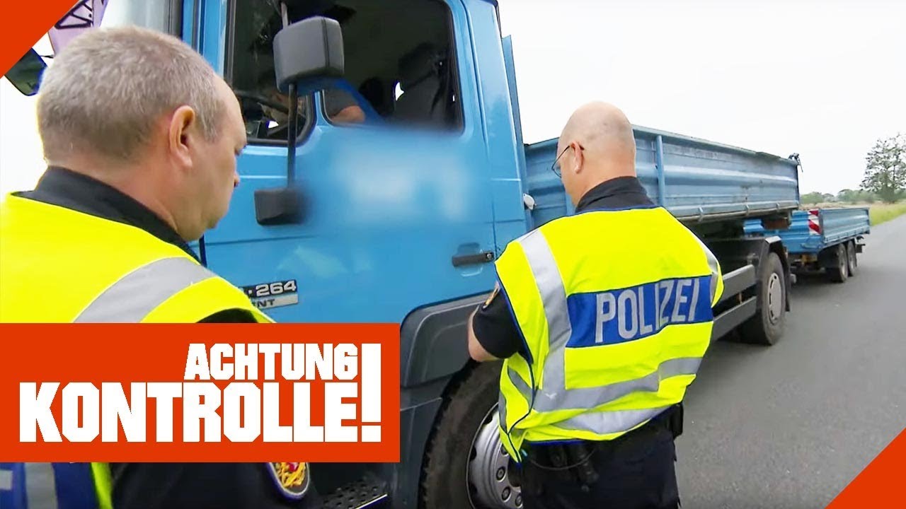 Heftige &Uuml;berladung: LKW hat &uuml;ber 2 Tonnen zu viel Material geladen | Achtung Kontrolle | Kabel Eins