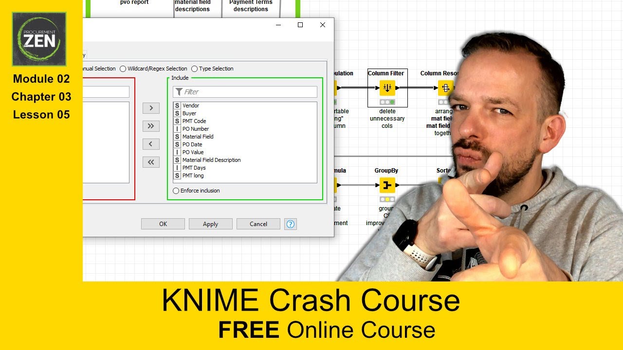 Knime Crash Course: The Column Filter Node