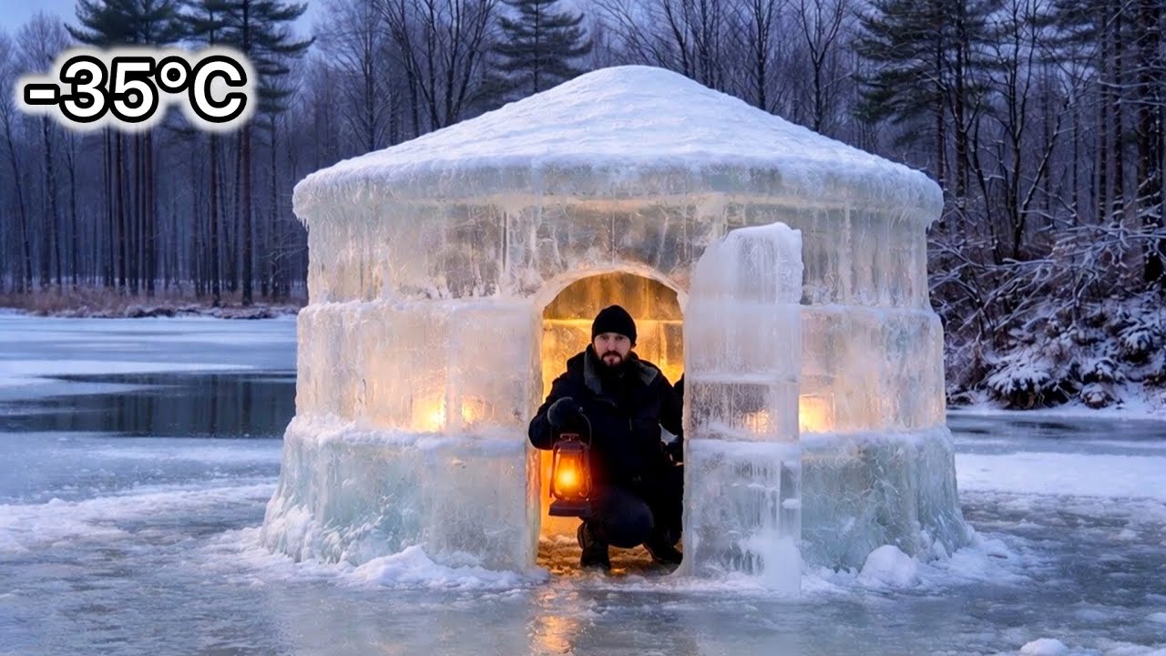 Building an Ice Shelter to Survive a Brutal Winter Storm | Extreme Winter Survival