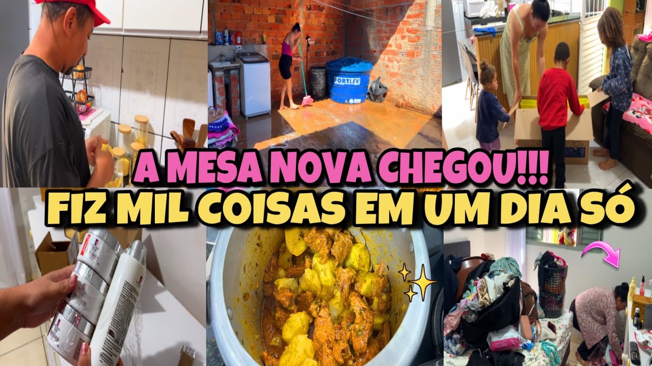 COLOQUEI O MARIDO PRA TRABALHAR HOJE🤣 MESA NOVA DAS CRIANÇAS- CUIDEI DA MINHA CASINHA + COMPRINHAS 💖