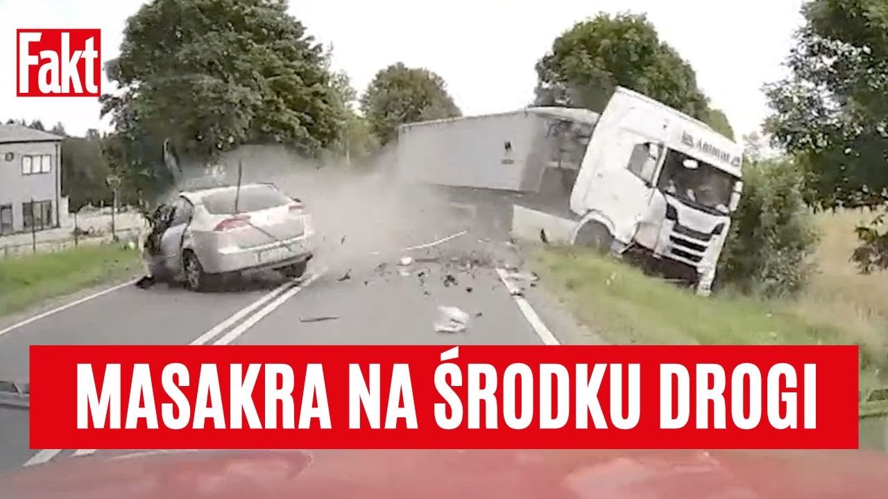PRZERAŻAJĄCE nagranie! TRAGEDIA POD OLSZTYNEM na drodze auta zderzyły się CZOŁOWO | FAKT