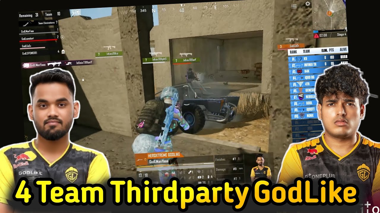 4 Team Thirdparty Godlike 🤯Admino Shotgun God 😈9 Finishes 🥵Spower On Fire 🔥