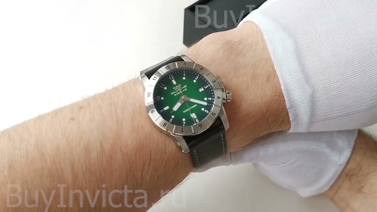Glycine Airman Worldtimer GL1021 Quartz Men's Watch | Швейцарские Мужские Часы Глицин Кварцевые