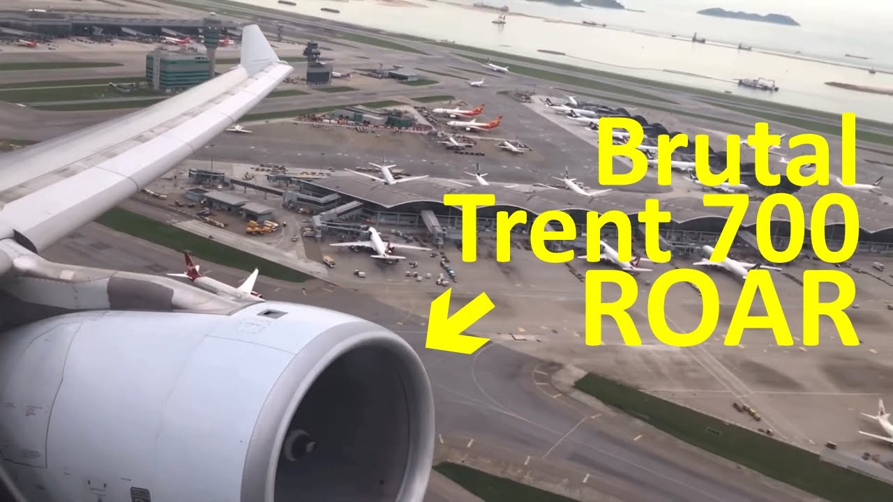 Airbus A330-300 Take off with Brutal Rolls-Royce Trent 700 Engine Sound
