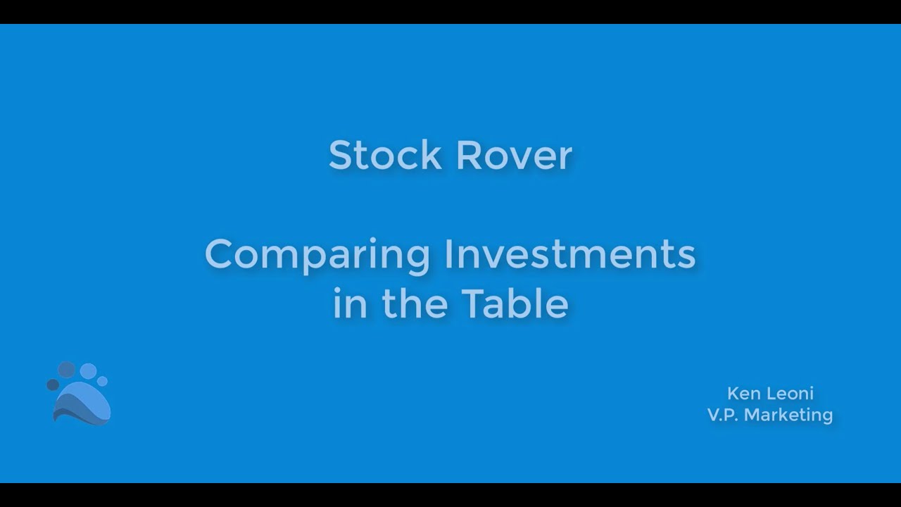 Comparing Investments in the Table