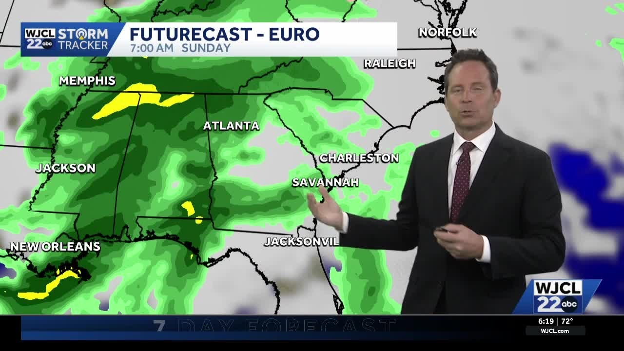 Tracking rain chances over the upcoming holiday weekend for Southeast Georgia, Lowcountry