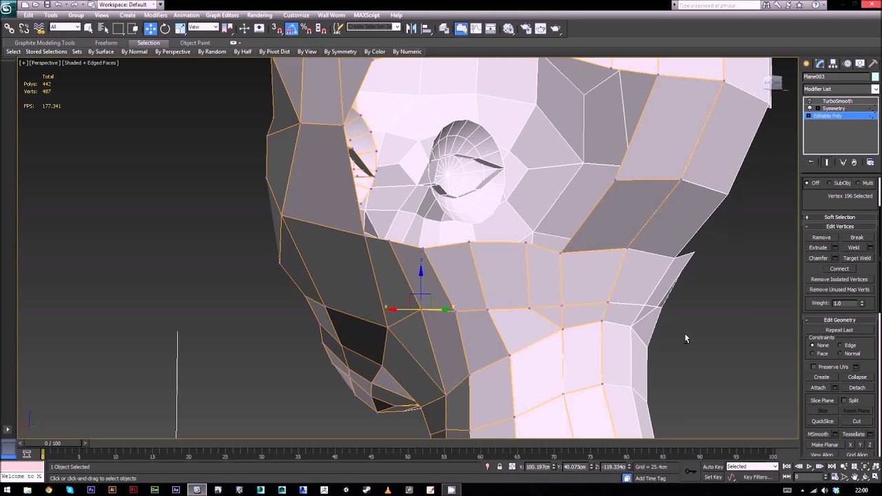 3D Face Modeling 10 - Finishing the head