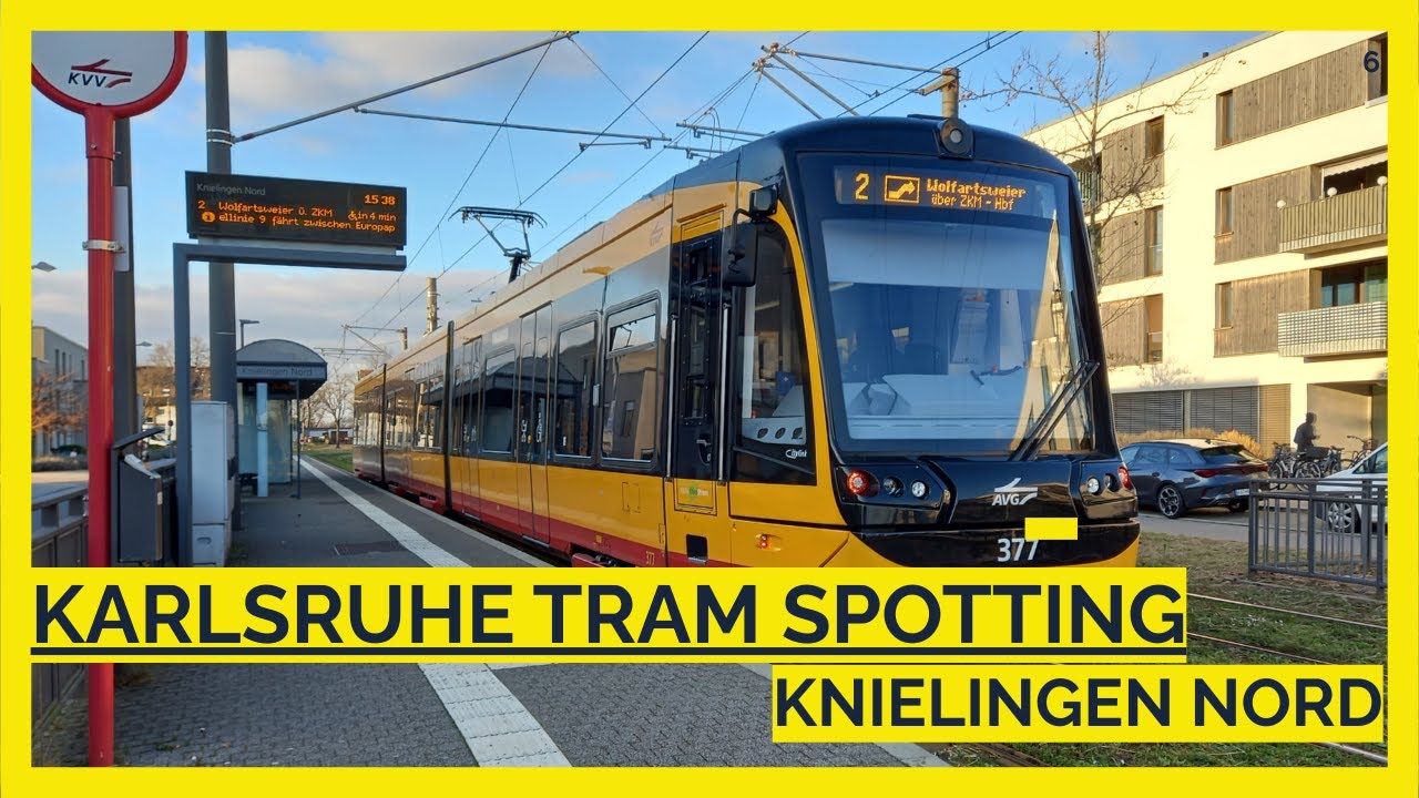 Stra&szlig;enbahn Karlsruhe at Knielingen Nord