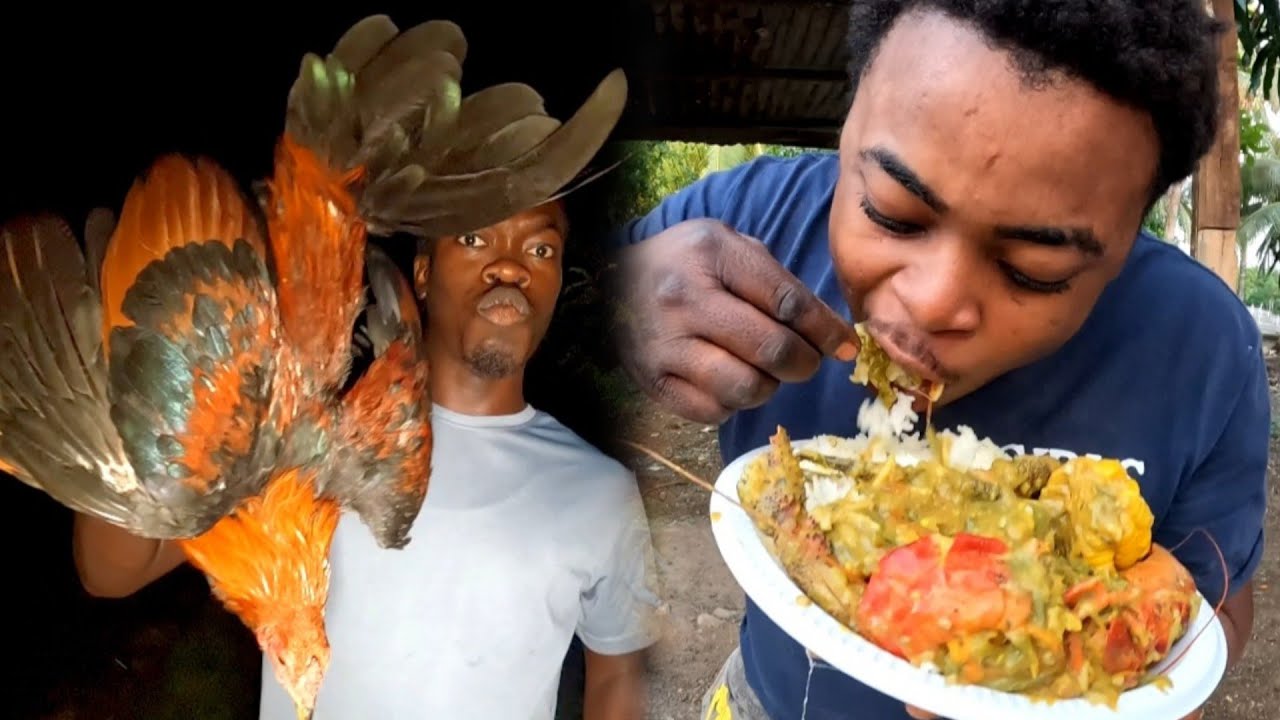 Curry Coconut Crayfish | Catch ñ Cook | Night Hunting for Common Fowl with Slingshot