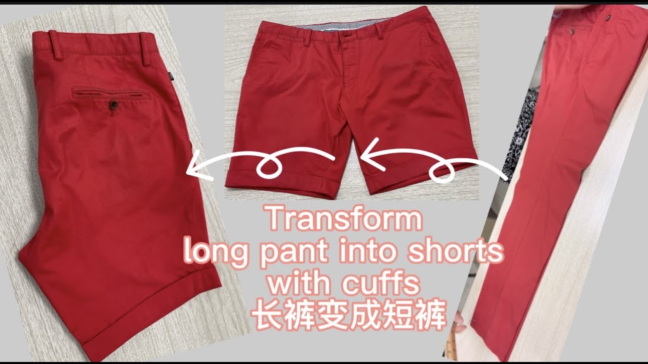 How to transform long pants into shorts with cuffs