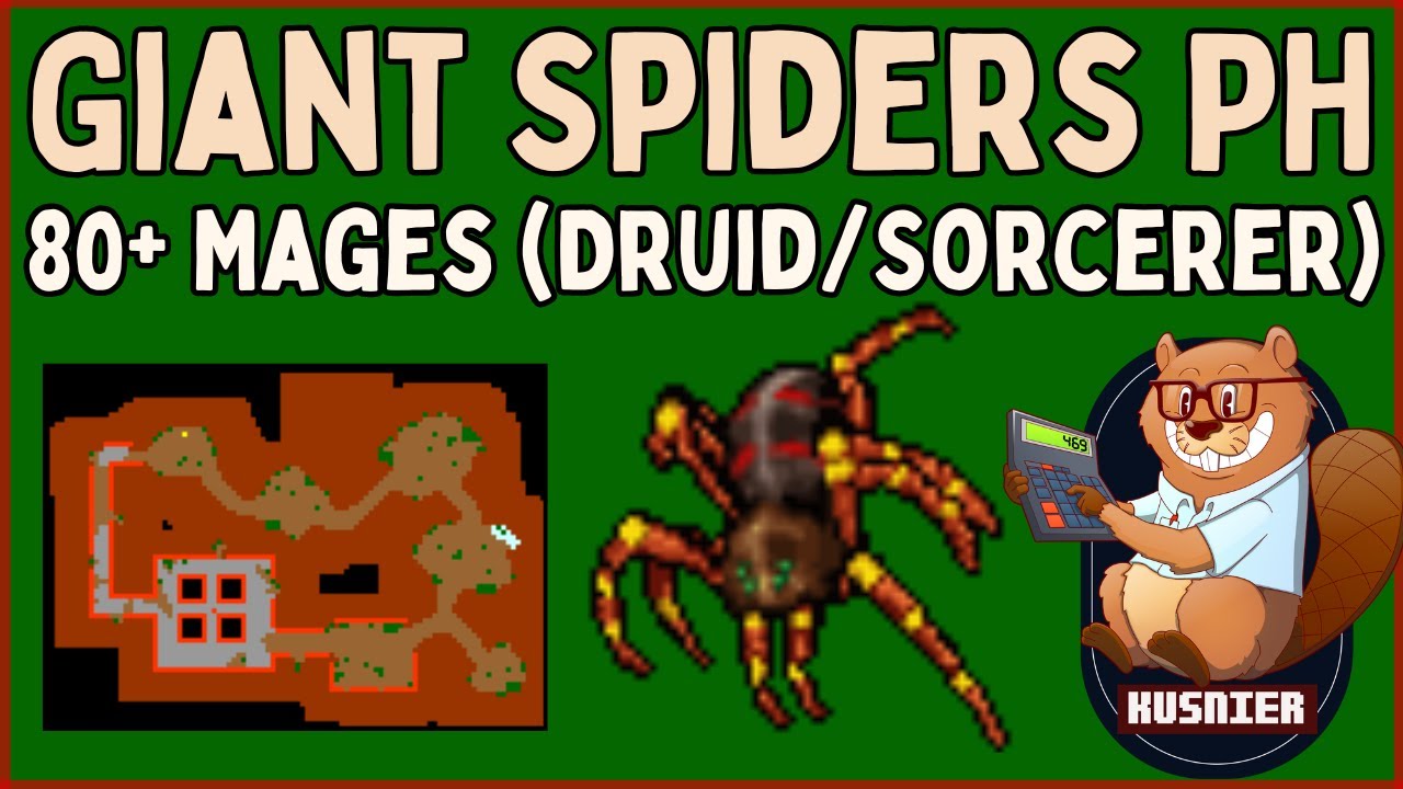 Giant Spiders Port Hope | 80+ Sorcerer/Druid | Tibia