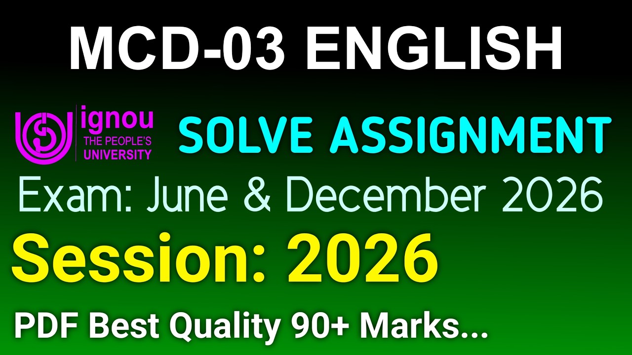 MCD 3 Solved Assignment 2026-27 English, MCD 3 Solved Assignment 2026, MCD-03 Assignment