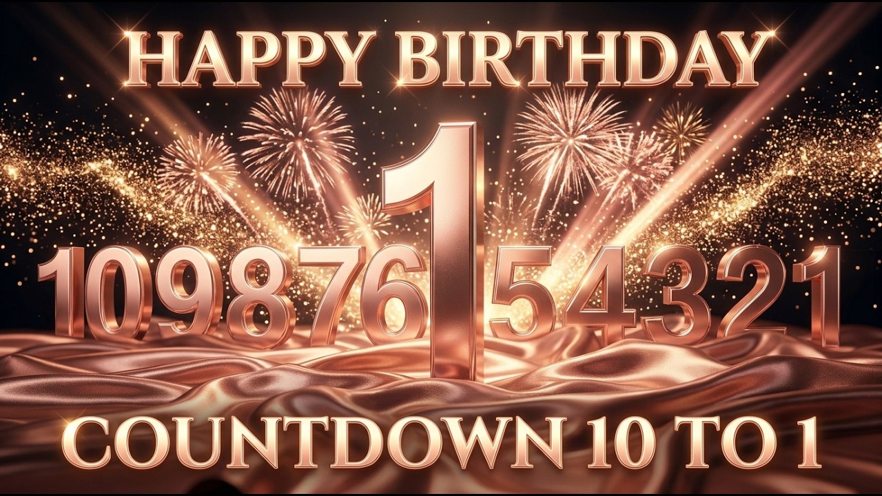 ✨ Luxury Rose Gold Birthday Countdown 10 to 1 | Elegant Happy Birthday Animation 🎂