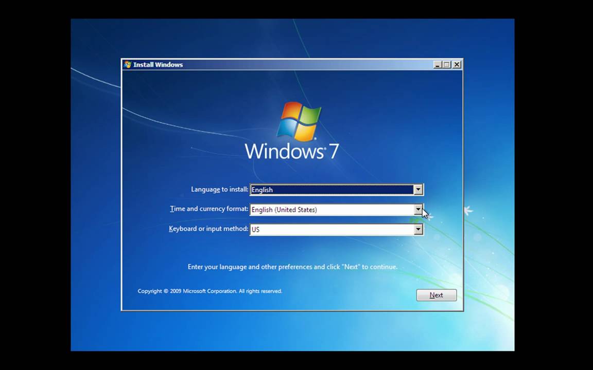 Форматирование и чистая установка Windows 7