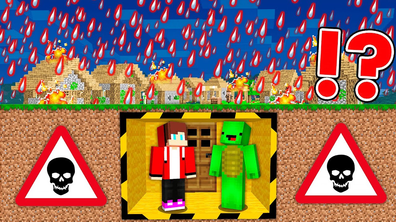 LASER RAIN Vs Mikey And JJ's DOOMSDAY BUNKER In Minecraft - Maizen