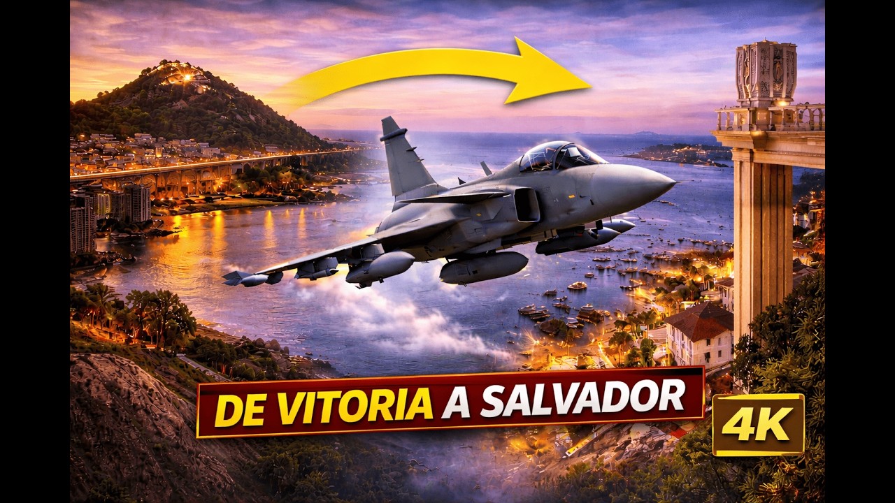 Litoral BR | De Vitoria - ES a Salvador - BA | JAS Gripen39 FAB - 4K