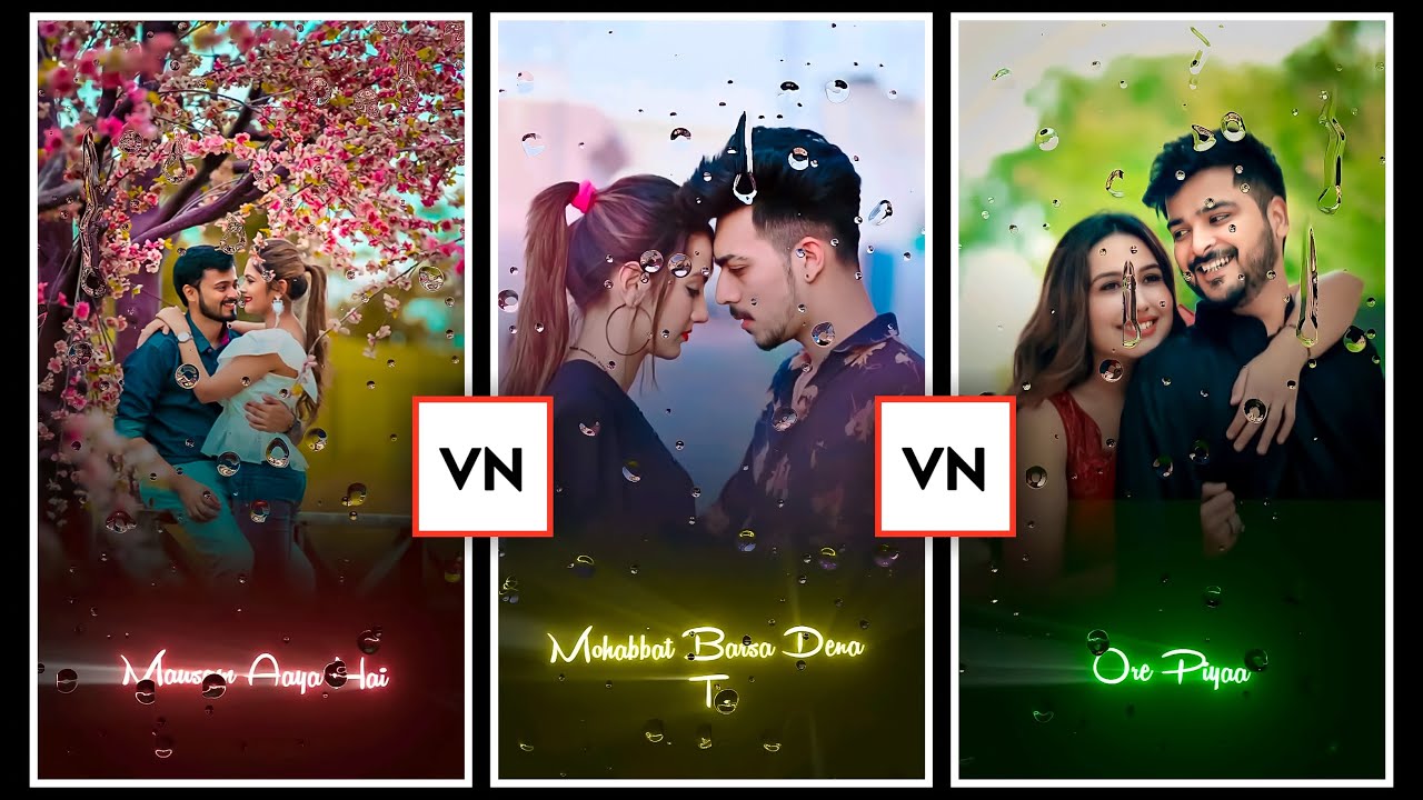 Trending Raindrop Lyrics Video Editing | Vn Video Editor | Rain Drop Black Screen Effect | Template.