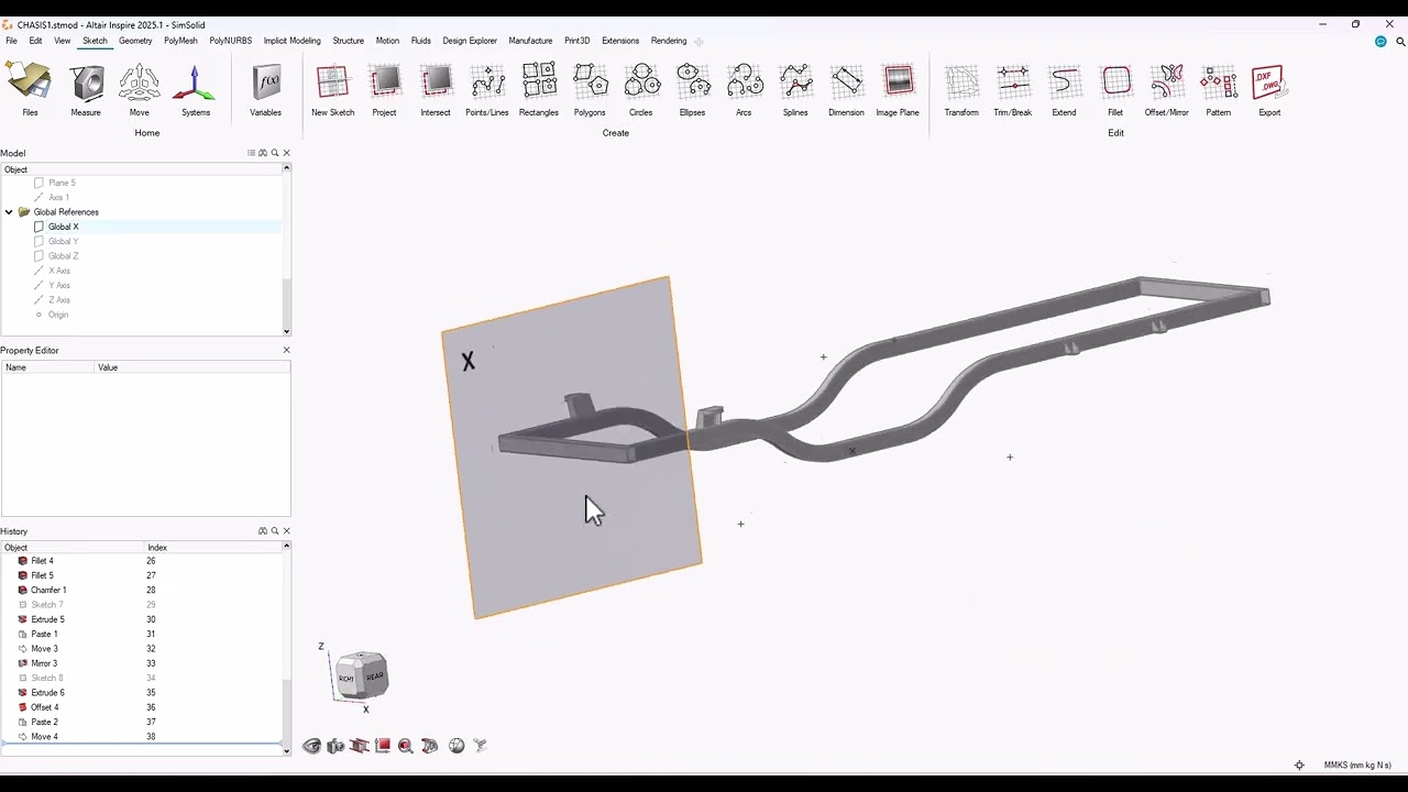TUTORIAL MODELADO CHASIS PICKUP TRUCK CON ALTAIR INSPIRE P2