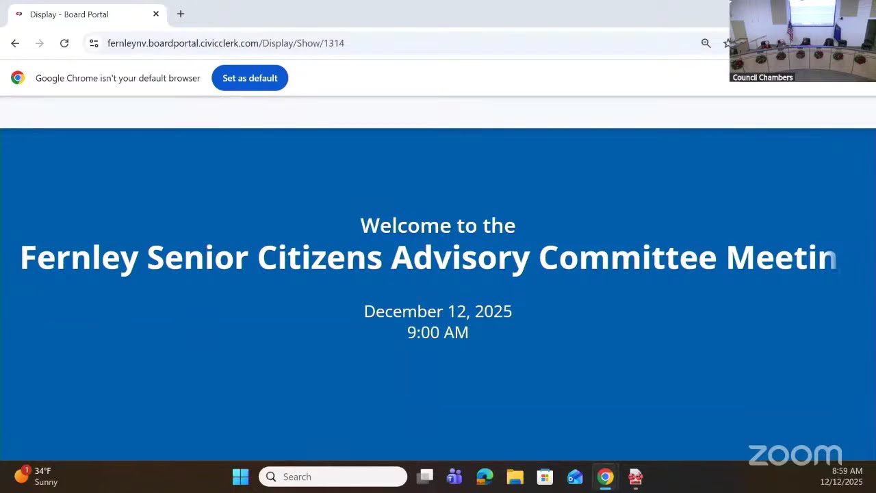 Fernley Senior Citizen Advisory Committee Meeting 12.12.25