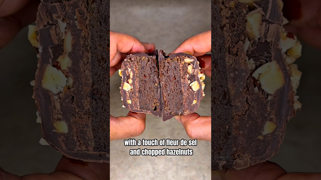 Homemade Hazelnut Nougat Chocolate Bars #chocolate #dessert #healthyfood #easyrecipe #fyp