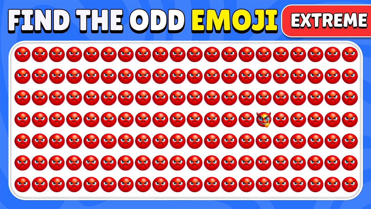 Find the ODD One Out – EXTREME Emoji Edition 😀😢😡🔥 | 40 Ultimate Levels | Quiz Bunny