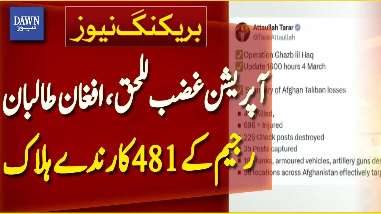Operation Ghazab-ul-Haq: 481 Afghan Taliban Regime Members Killed | Breaking News | Dawn News