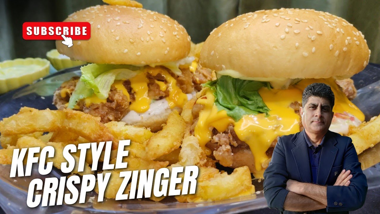 KFC Zinger Burger Recipe | Zinger Burger Recipe | Chef Ijaz