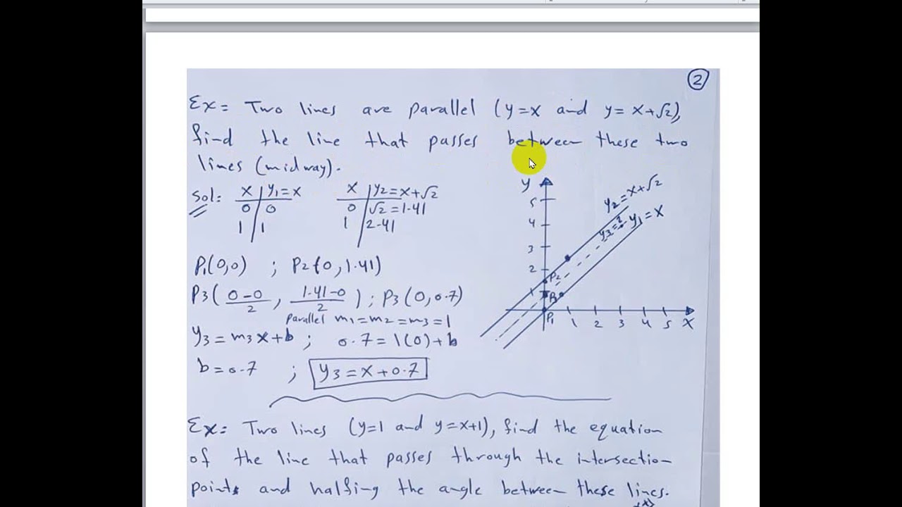 محاضرة رياضيات رقم (1) Lines (د. بلال الشريفي)