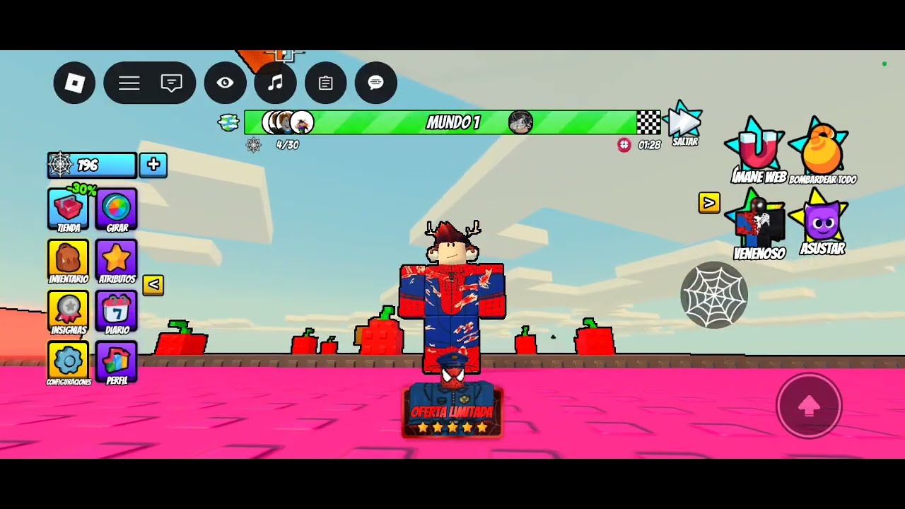 Obby but you're spider-man! Pasando el mundo 1 