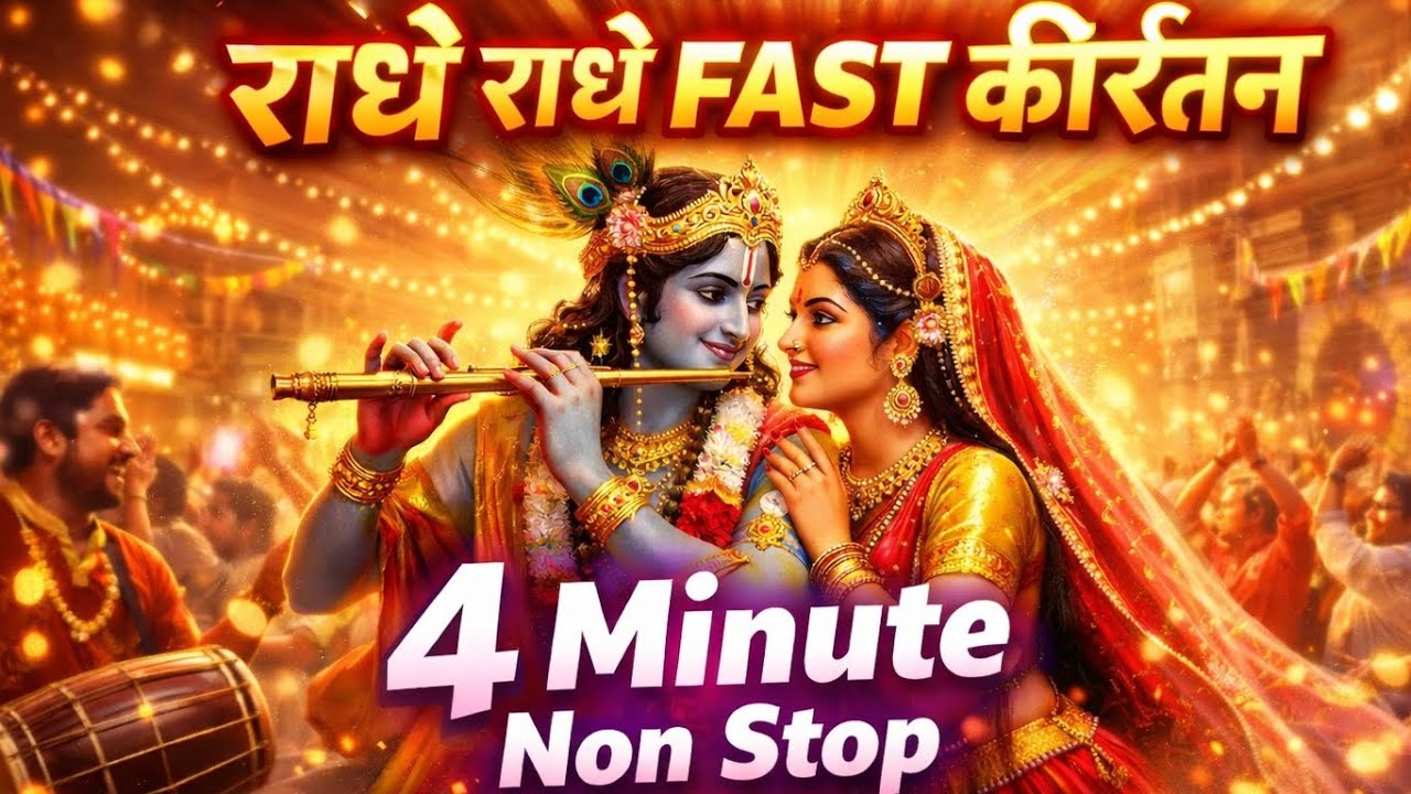 Radhe Radhe FAST कीर्तन | 4 Minute Non Stop | Dance Bhakti Song | Sanatani Studio11