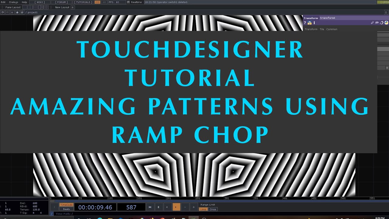 Touchdesigner Tutorial 3: Part 2: Creating Amazing Patterns using RAMP CHOP