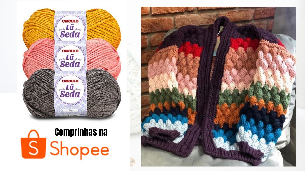 Blusa de tricô com ponto Gomos (comprinhas)