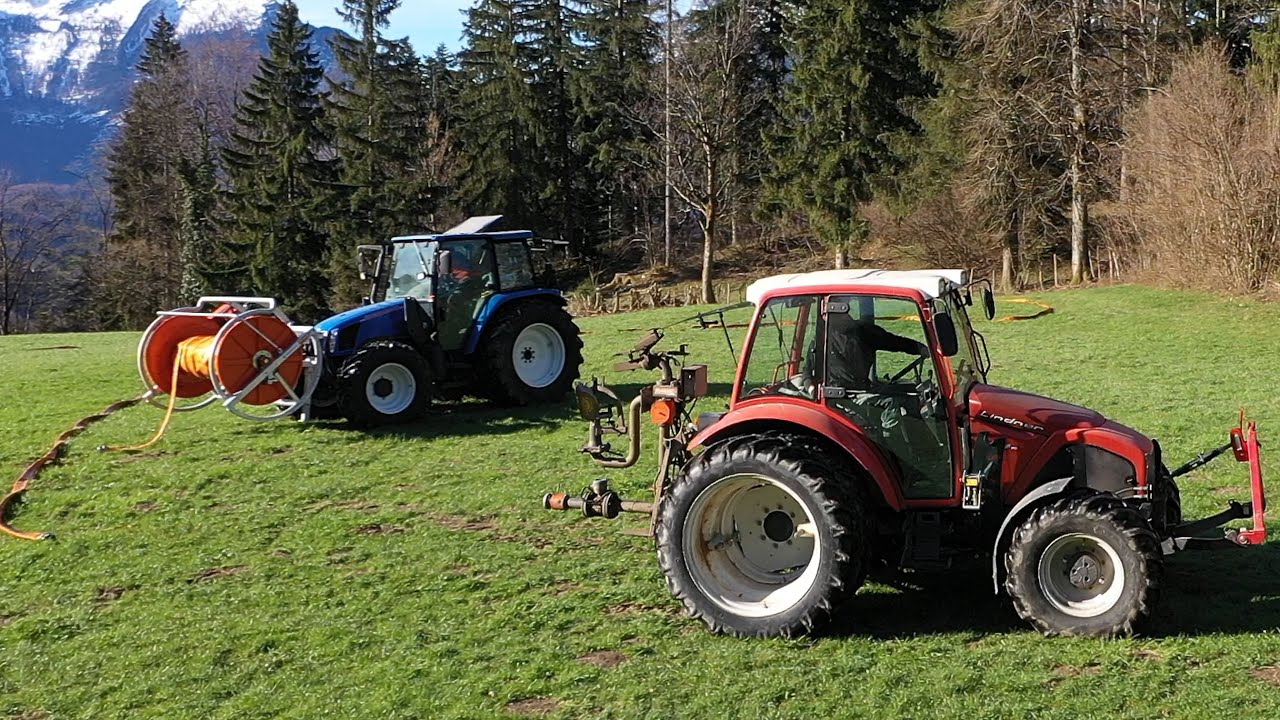 Gülleverschlauchen am Hang | Möscha Schwenkverteiler | Perwolf, Lindner, New Holland, Alpen salzburg
