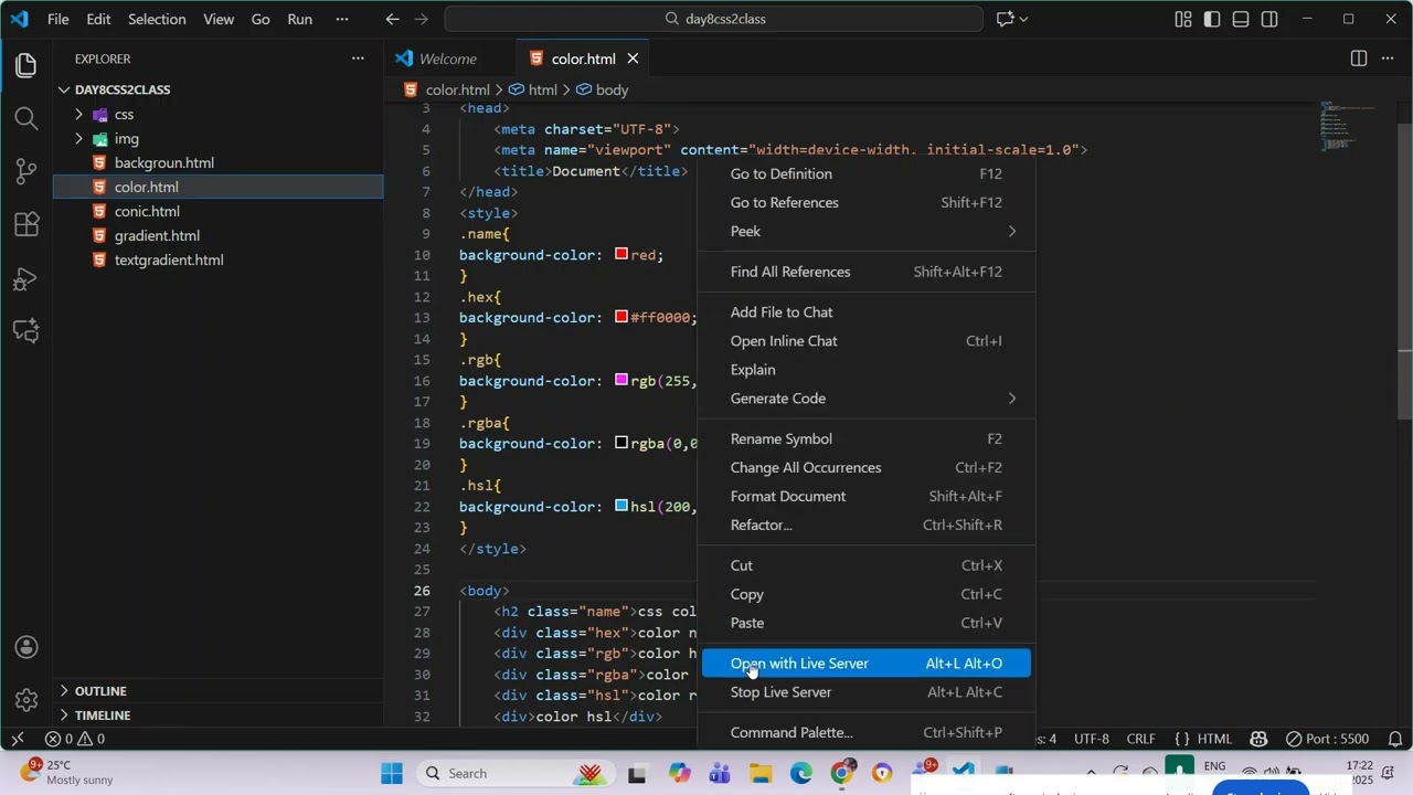 CSS Day 2 for Beginners | CSS Color, Gradient & Background Explained #csstutorial #htmltutorial