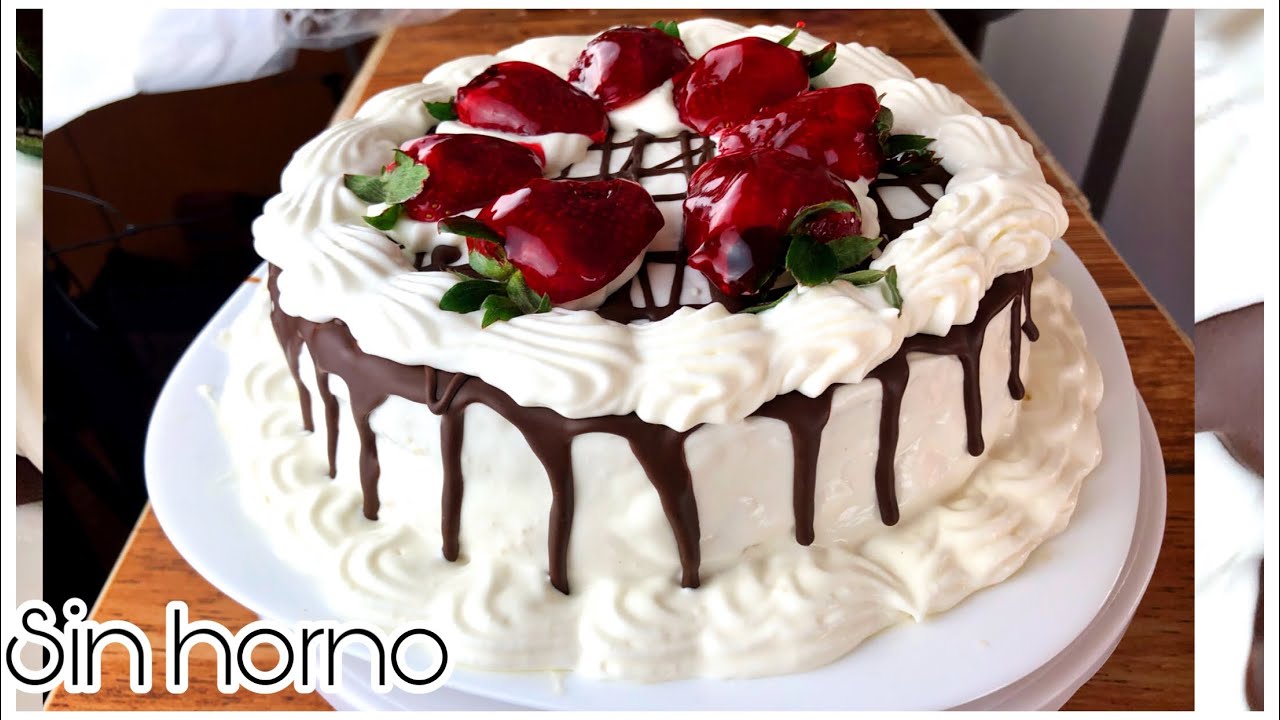 Pastel de 3 leches con fresas SIN HORNO 🍓 sin separar yemas  de claras