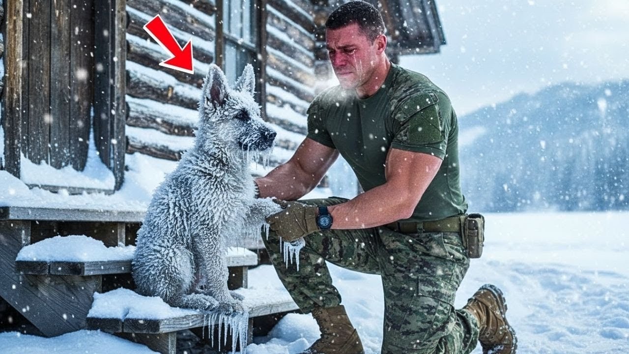 Ein Navy SEAL fand einen gefrorenen Welpen auf seinen Stufen – Was er tat, veränderte sein Lebe