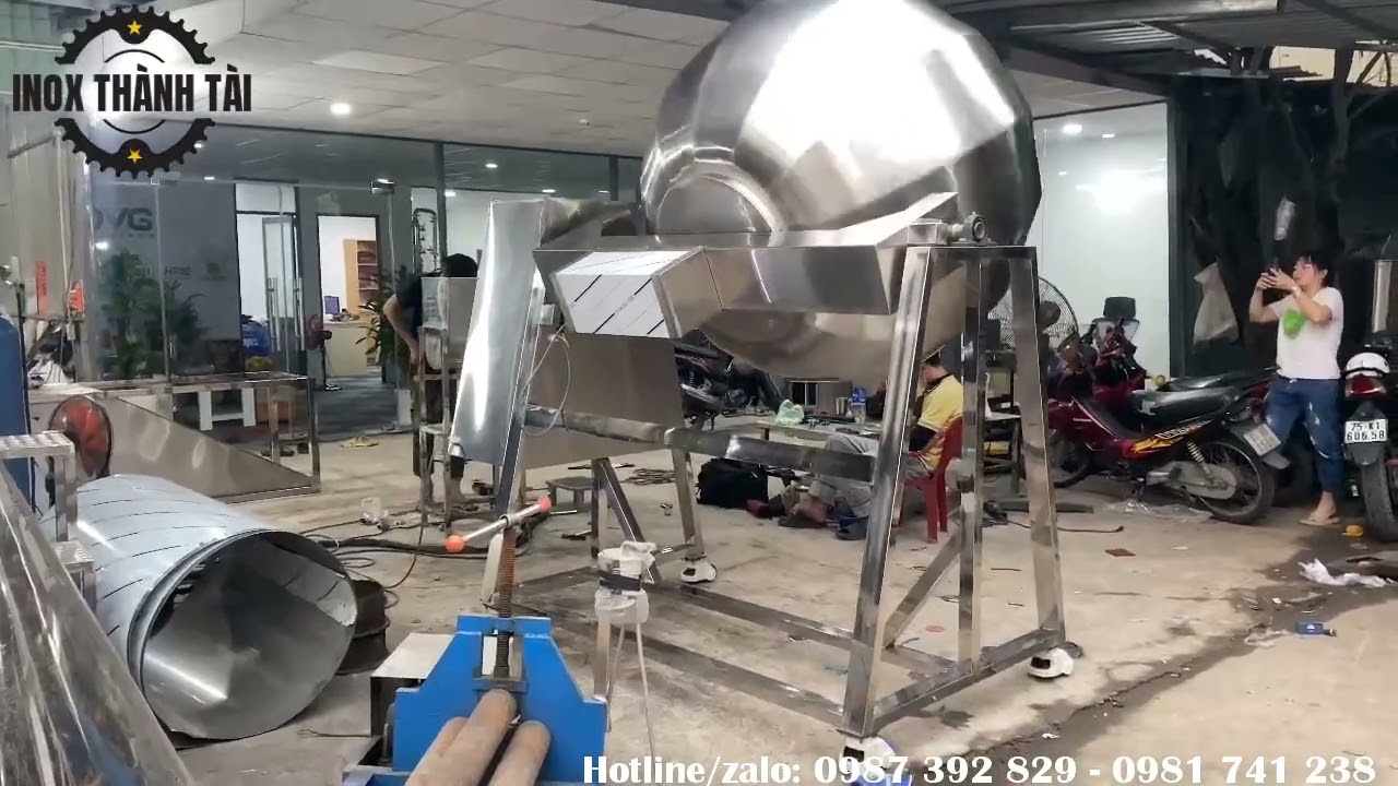Máy trộn trái cầu , trộn và tẩm ướp trà 50kg - Máy trộn trái cầu công suất lớn