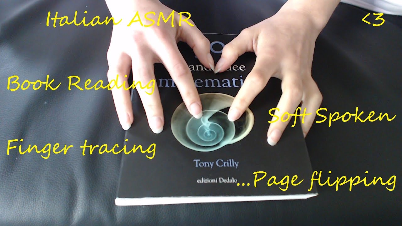 ★  Italian ASMR ★  Soft spoken reading, page flipping, finger tracing a math book ★