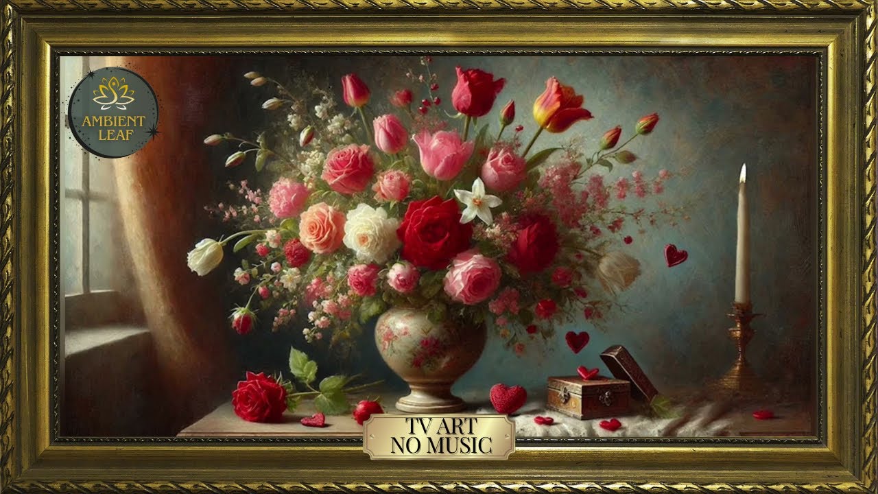 Romantic Valentine’s Day Flowers Ambience | TV Art Screensaver | No Music - 3HRS