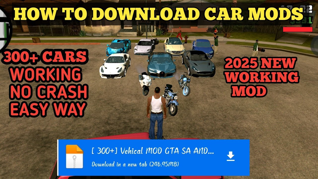 HOW TO DOWNLOAD CAR MODS IN GTA SAN ANDREAS. ANDROID VERSION 11,12,13,14. NEW MODS FOR SAN ANDREAS.