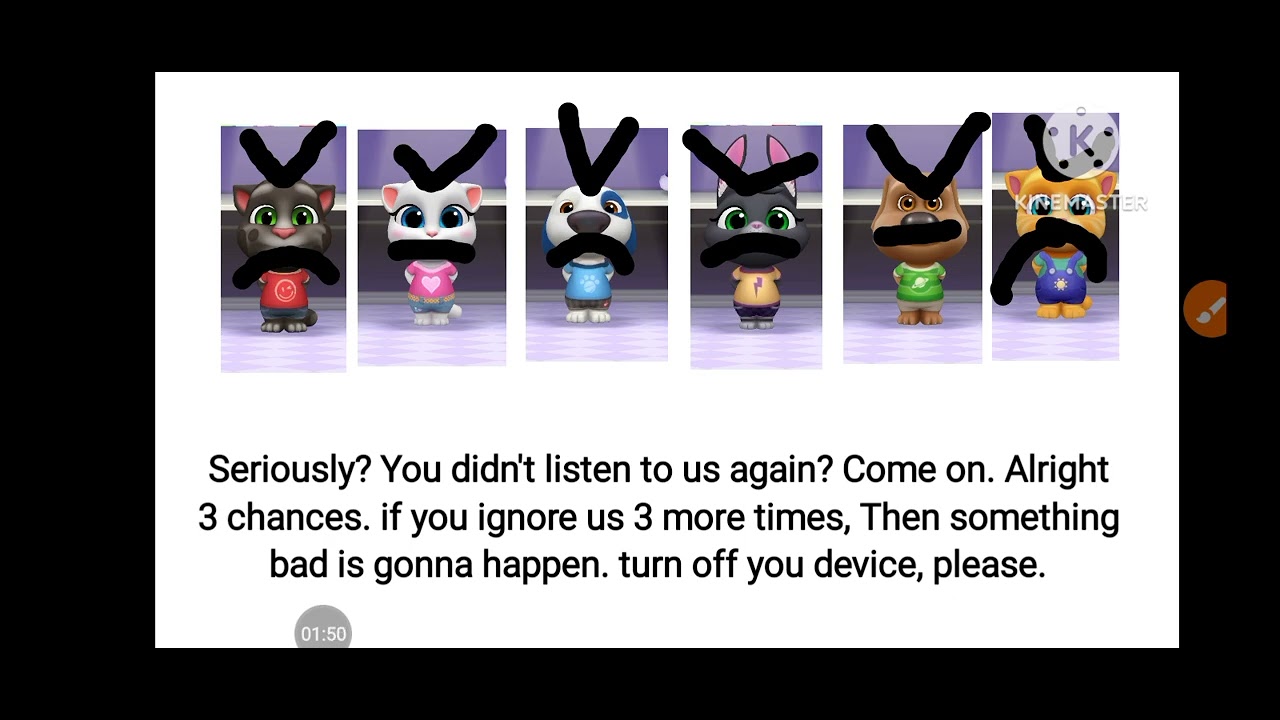 My talking tom friends anti piracy screen (kinemaster  version)