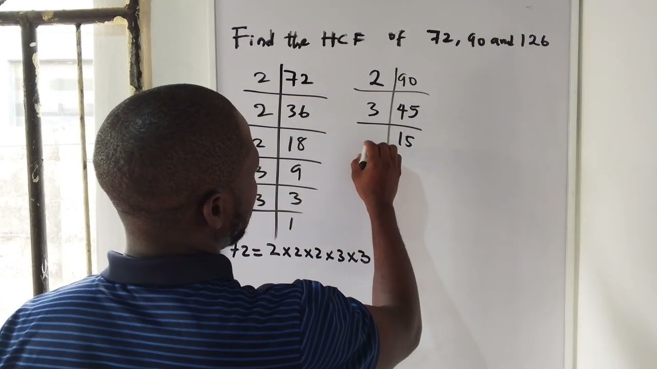 Write the HCF of 72, 90 and 126.#HCF #math #GCSE #UTME #JAMB