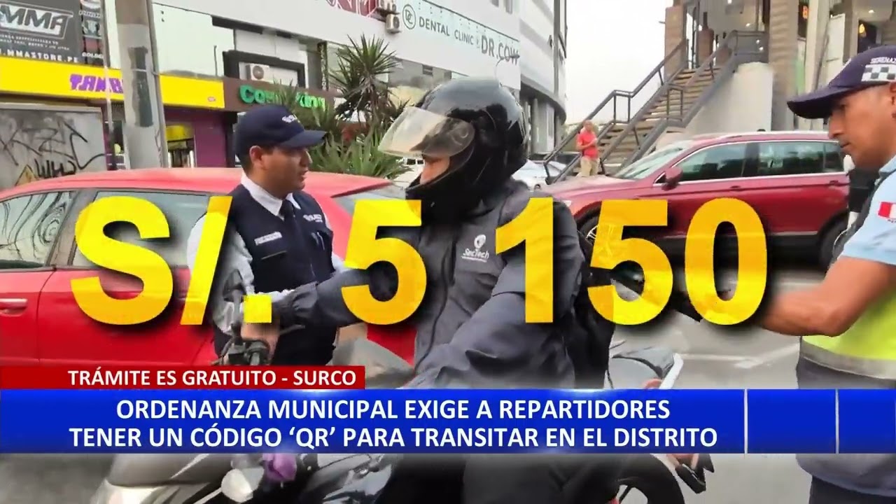 Surco: intervienen y multan a repartidores de delivery no empadronados